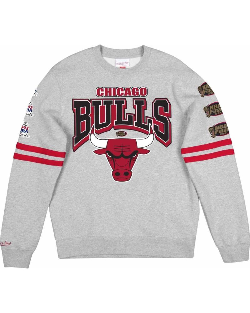 MITCHELL & NESS CHICAGO BULLS ALL OVER PRINT FLEECE CREW SWEATSHIRT 1
