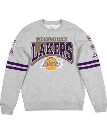 MITCHELL & NESS LOS ANGELES LAKERS ALL OVER PRINT FLEECE CREW SWEATSHIRT 1