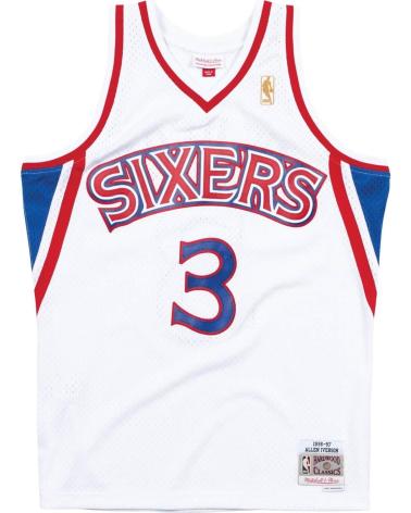 MAGLIA BASKET MITCHELL & NESS ALLEN IVERSON PHILADELPHIA 76ERS #3 BIANCA - EDIZIONE 96-97 SW