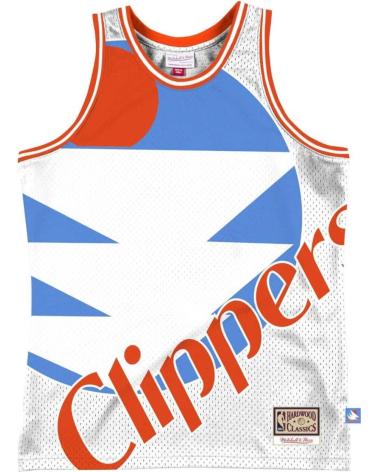 CANOTTA DA BASKET MITCHELL & NESS CLIPPERS BIG FACE 2.0 BIANCA 1