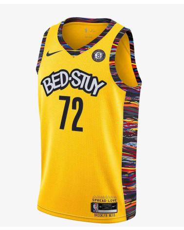 MAILLOT DE BASKET NIKE BROOKLYN NETS BED STUY BIGGIE JAUNE 1