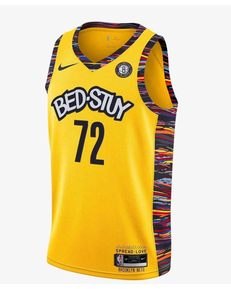 MAILLOT DE BASKET NIKE BROOKLYN NETS BED STUY BIGGIE JAUNE 1