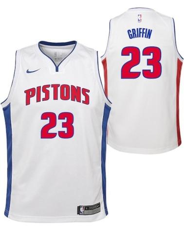 MAGLIA NIKE DETROIT PISTONS BLAKE GRIFFIN #23 SWINGMAN JUNIOR BIANCA