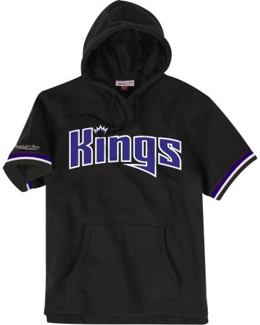 MITCHELL & NESS SACRAMENTO KINGS FRENCH TERRY SHORT-SLEEVE HOODIE BLACK 1