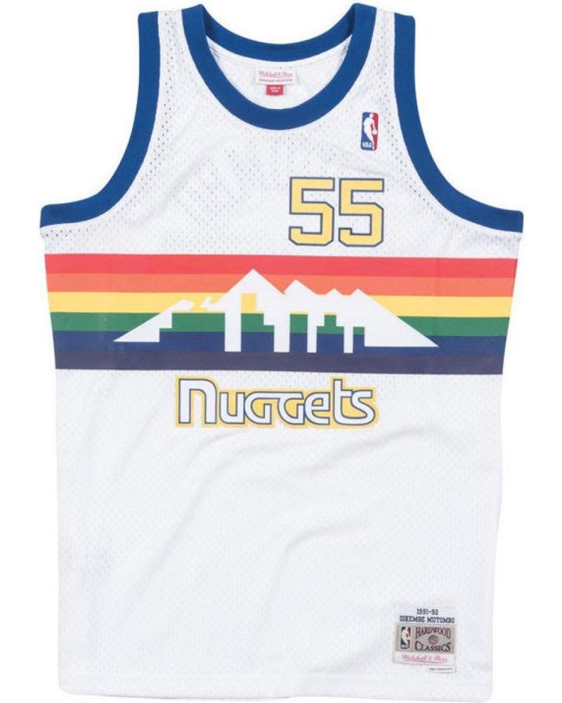 MITCHELL & NESS SWINGMAN DIKEMBE MUTOMBO #55 DENVER NUGGETS REGENBOGENBERGE WEISS