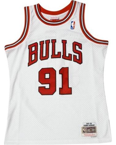MITCHELL & NESS MAGLIA SWINGMAN DENNIS RODMAN #91 CHICAGO BULLS BIANCA 1
