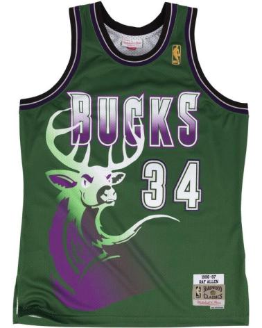MAGLIA DA BASKET MITCHELL & NESS RAY ALLEN MILWAUKEE BUCKS SWINGMAN VERDE 1