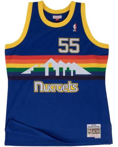 MAGLIA BASKET MITCHELL & NESS DIKEMBE MUTOMBO DENVER NUGGETS SWINGMAN #55 EDIZIONE RETRÒ