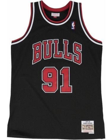 MITCHELL & NESS SWINGMAN JERSEY DENNIS RODMAN #91 CHICAGO BULLS BLACK NEGRO