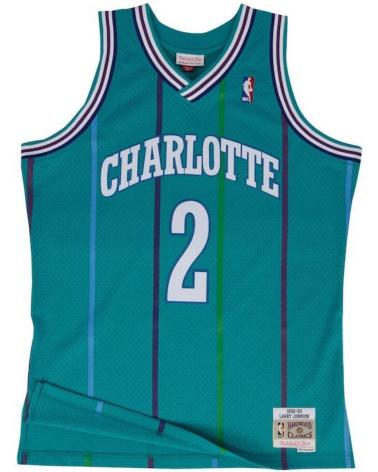 MITCHELL & NESS CAMISETA SWINGMAN NBA CHARLOTTE HORNETS LARRY JOHNSON #2 TEAL 1992-93 1