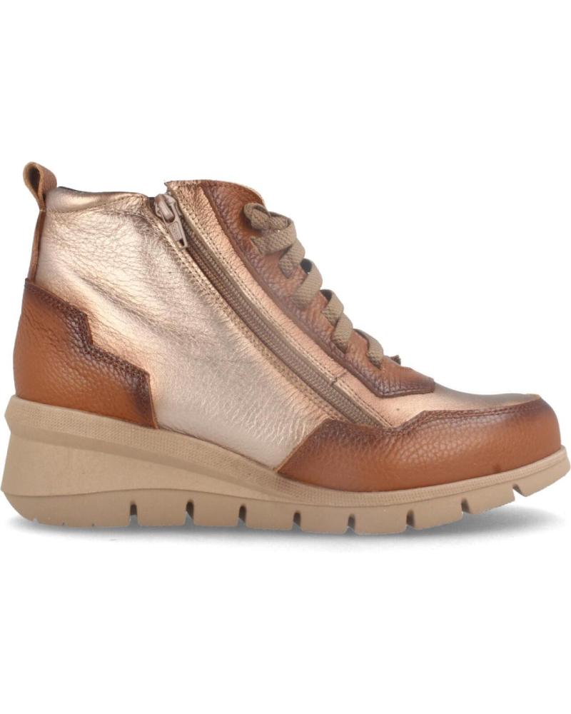 MARILA LEDER-STIEFELETTE IN COGNAC-FARBE MIT GEPOLSTERTER UND HERAUSNEHMBARER EINLEGESOHLE CUERO