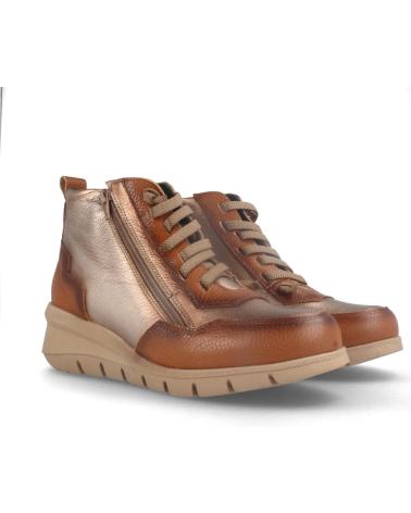 MARILA LEDER-STIEFELETTE IN COGNAC-FARBE MIT GEPOLSTERTER UND HERAUSNEHMBARER EINLEGESOHLE CUERO