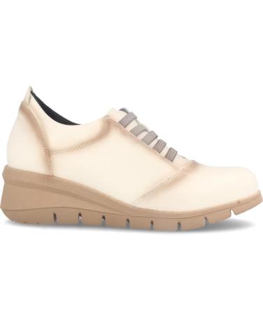 SCARPA SPORTIVA ELEGANTE MARILA IN PELLE BEIGE CON SOLETTA AMMORTIZZATA BEIGE