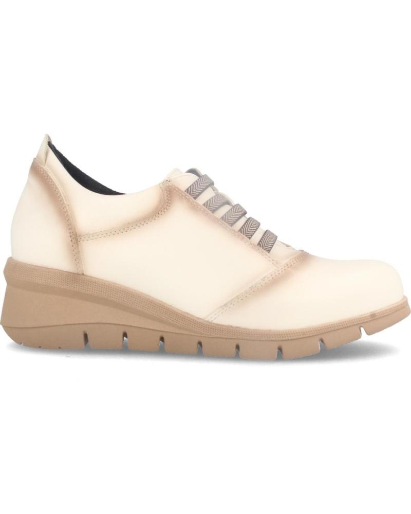 SCARPA SPORTIVA ELEGANTE MARILA IN PELLE BEIGE CON SOLETTA AMMORTIZZATA BEIGE