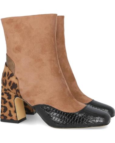 AZAREY BOTÍN TACÓN CUADRADO TALÓN LEOPARDO 562K248 TAUPE TAUPE
