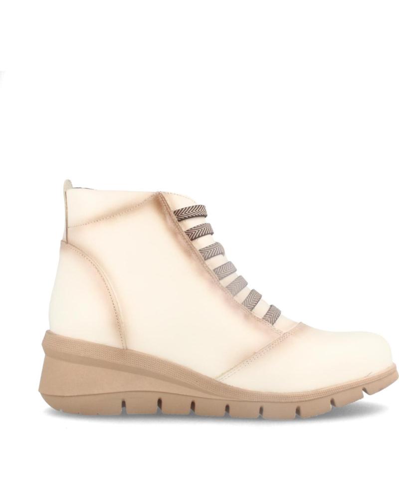 BOTÍN MARILA BEIGE DE PIEL CON PLANTILLA ACOLCHADA EXTRAÍBLE BEIGE