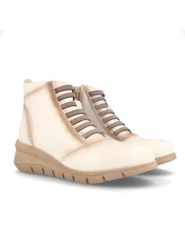 BOTÍN MARILA BEIGE DE PIEL CON PLANTILLA ACOLCHADA EXTRAÍBLE BEIGE