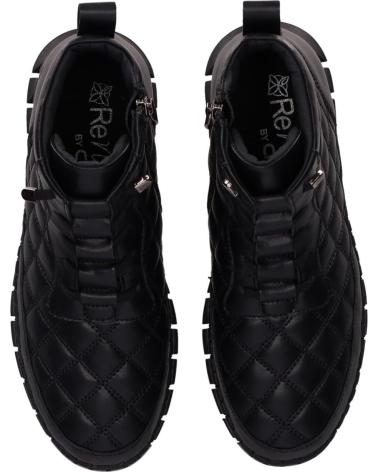 CHIKA10 RE FLORES 04 QUILTED ANKLE BOOTS IN BLACK NEGRO-BLACK