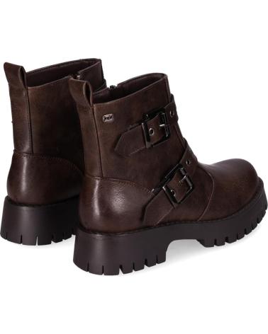CHIKA10 STRONG 06 BROWN LEATHER ANKLE BOOTS WITH BUCKLES MARRON-BROWN