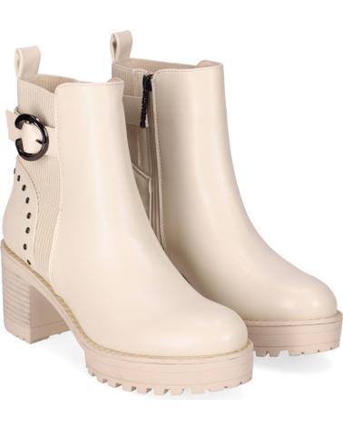 CHIKA10 PILAR 29 BEIGE ANKLE BOOTS WITH HEEL AND STUDS BEIG-BEIGE