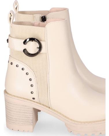 CHIKA10 PILAR 29 BEIGE ANKLE BOOTS WITH HEEL AND STUDS BEIG-BEIGE