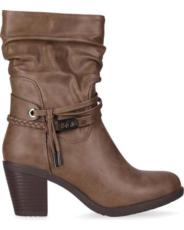 CHIKA10 KURAZO 41 TAUPE ANKLE BOOT WITH HEEL AND RUCHED DETAIL TAUPE-TAUPE