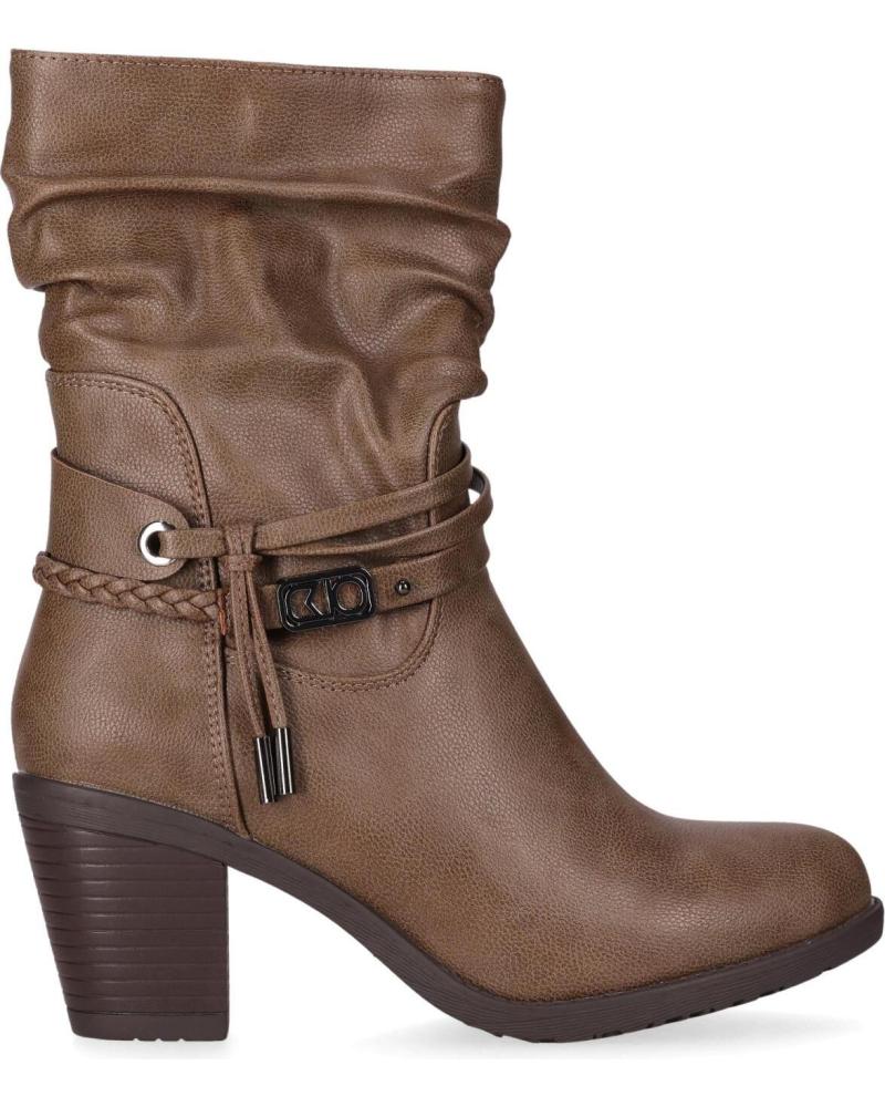 CHIKA10 KURAZO 41 TAUPE ANKLE BOOT WITH HEEL AND RUCHED DETAIL TAUPE-TAUPE
