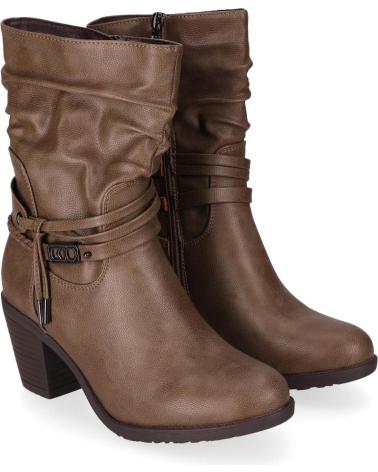 CHIKA10 KURAZO 41 TAUPE ANKLE BOOT WITH HEEL AND RUCHED DETAIL TAUPE-TAUPE