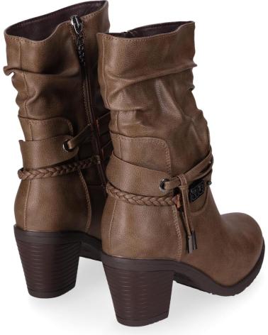 CHIKA10 KURAZO 41 TAUPE ANKLE BOOT WITH HEEL AND RUCHED DETAIL TAUPE-TAUPE
