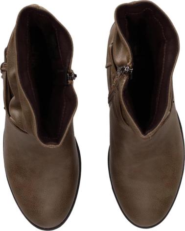 CHIKA10 KURAZO 41 TAUPE ANKLE BOOT WITH HEEL AND RUCHED DETAIL TAUPE-TAUPE