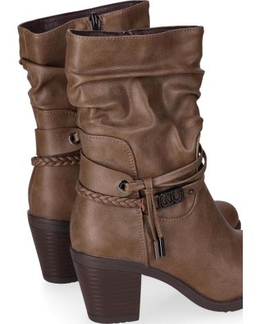CHIKA10 KURAZO 41 TAUPE ANKLE BOOT WITH HEEL AND RUCHED DETAIL TAUPE-TAUPE