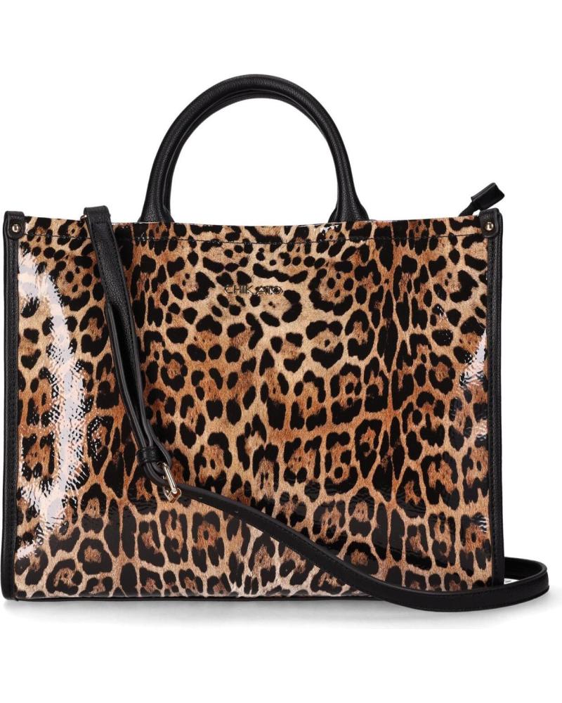 BOLSA TOTE CHIKA10 PARRANDA 02 COM ESTAMPA LEOPARDO LEOPARDO-LEOPARD