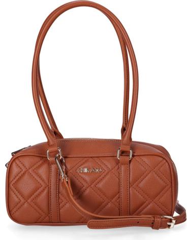 CHIKA10 LOBITA 04 TAN LEATHER QUILTED SHOULDER BAG CUERO-TAN