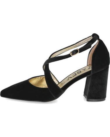 AZAREY 459K211 SCARPINS DE VELUDO PRETO COM TIRAS CRUZADAS NEGRO