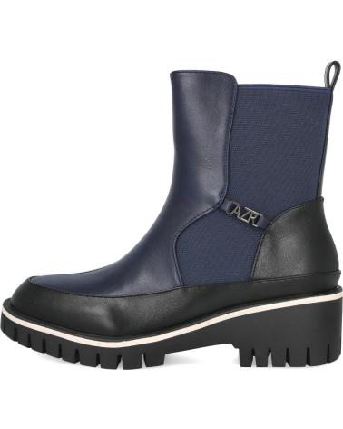 BOTÍN AZAREY 462K260 TACÓN ANCHO BICOLOR NEGRO-AZUL NEGRO-AZUL