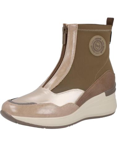 MYSOFT 24M595 STIEFELETTEN MIT FRONTREISSVERSCHLUSS TAUPE TAUPE