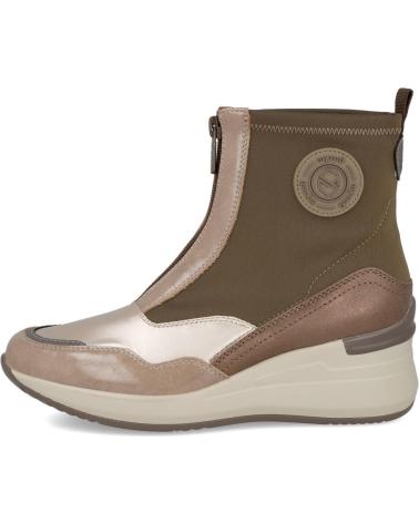 MYSOFT 24M595 STIEFELETTEN MIT FRONTREISSVERSCHLUSS TAUPE TAUPE