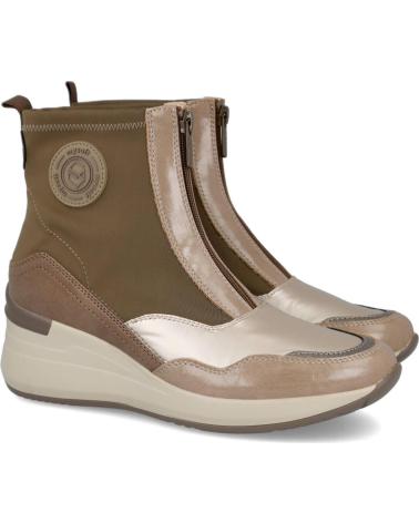 MYSOFT 24M595 STIEFELETTEN MIT FRONTREISSVERSCHLUSS TAUPE TAUPE