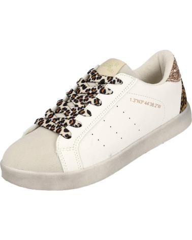 BUBBLE BOBBLE BASKETS C1504-L AVEC LACETS LÉOPARD ET DÉTAILS MÉTALLISÉS ORO