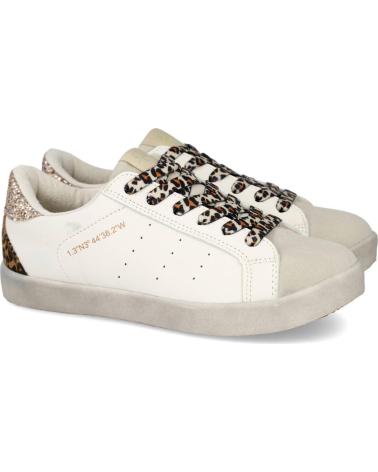 BUBBLE BOBBLE BASKETS C1504-L AVEC LACETS LÉOPARD ET DÉTAILS MÉTALLISÉS ORO