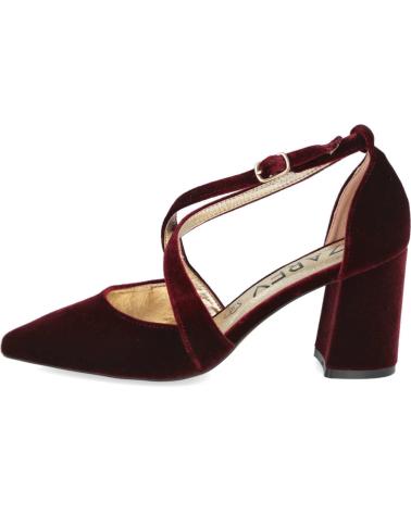 ZAPATOS DE TACÓN AZAREY 459K211 TERCIOPELO BURDEOS CON TIRAS CRUZADAS BURDEOS