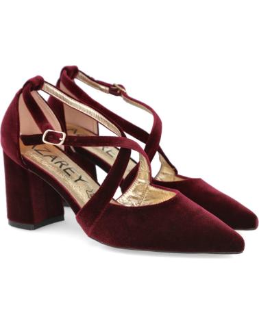 ESCARPINS AZAREY 459K211 VELOURS BORDEAUX À BRIDES CROISÉES BURDEOS
