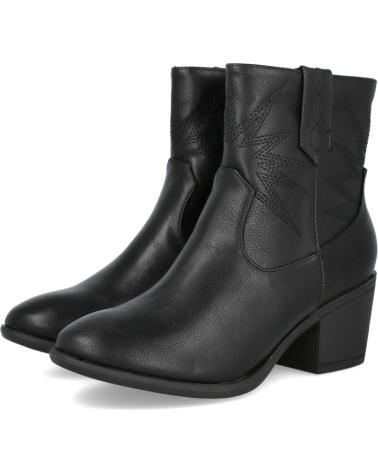 L&R SHOES STIVALETTI COWBOY DAVINIA BL134-3 CON TACCO NERI NEGRO