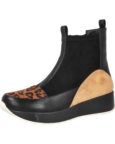 AZAREY 462K492 BOTINES CON ESTAMPADO DE LEOPARDO NEGRO NEGRO