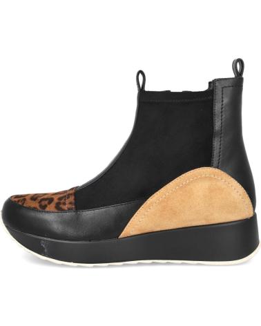 AZAREY 462K492 BOTINES CON ESTAMPADO DE LEOPARDO NEGRO NEGRO