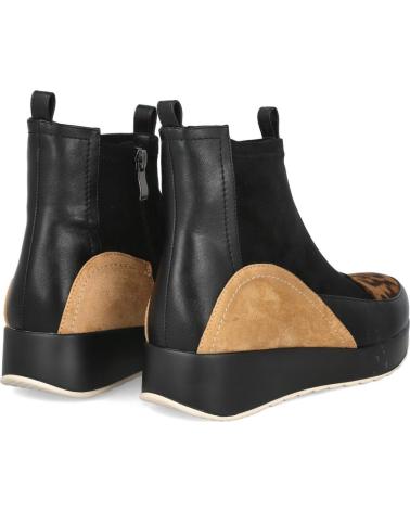 AZAREY 462K492 BOTINES CON ESTAMPADO DE LEOPARDO NEGRO NEGRO