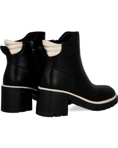 AZAREY BOTINS 462K269 COM SALTO LARGO E DETALHE BEGE PRETO NEGRO