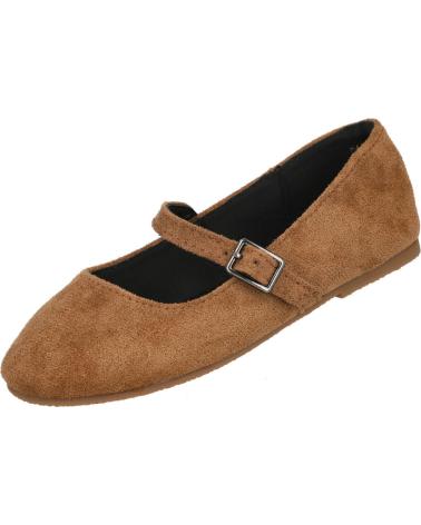 BUBBLE BOBBLE C1530 GIRLS' MARY JANE SHOES IN BROWN LEATHER CUERO