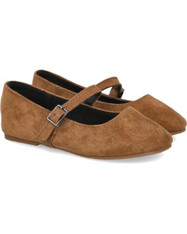 BUBBLE BOBBLE C1530 GIRLS' MARY JANE SHOES IN BROWN LEATHER CUERO