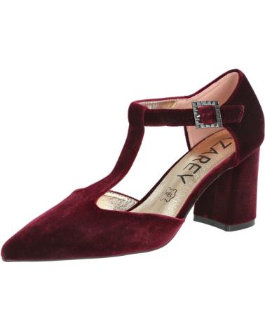AZAREY 459K215 - ZAPATO DE TERCIOPELO BURDEOS CON TIRA EN T BURDEOS